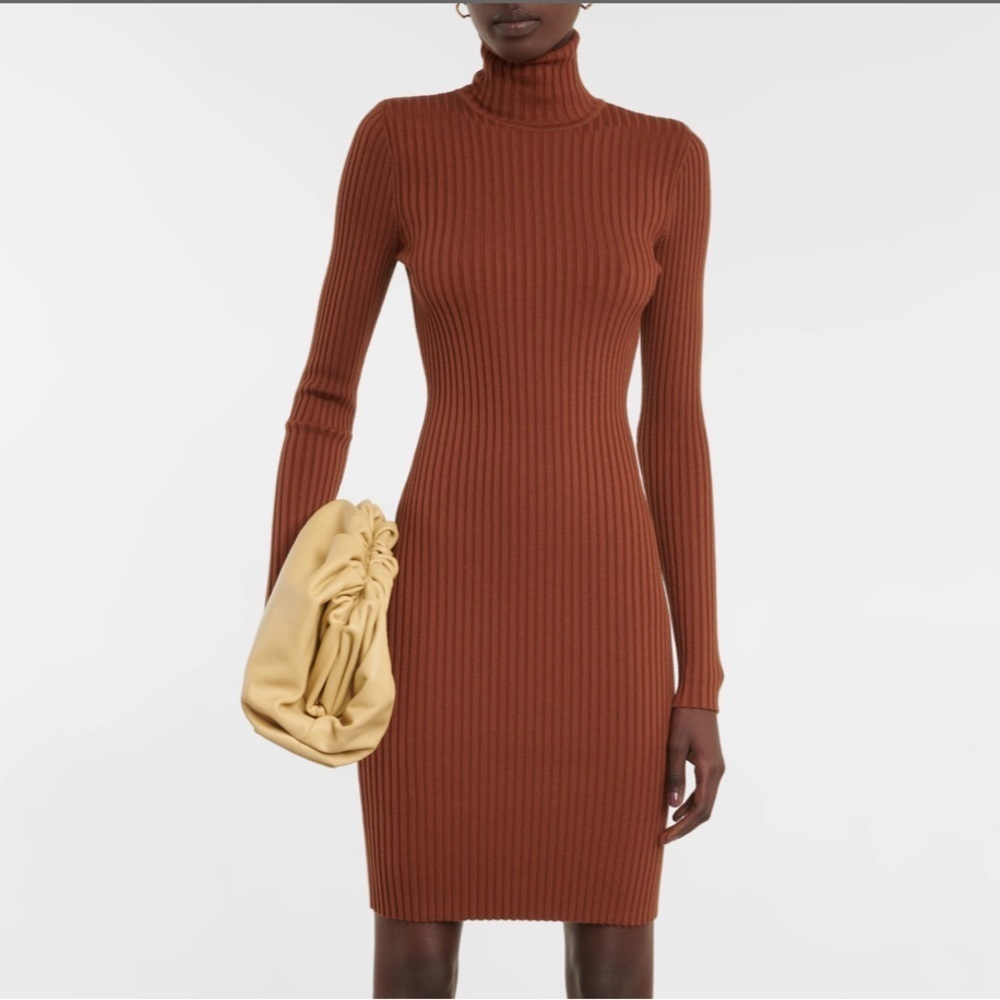 Wolford Dress Ribbed Wool Turtleneck Stretch Mini Sz S
